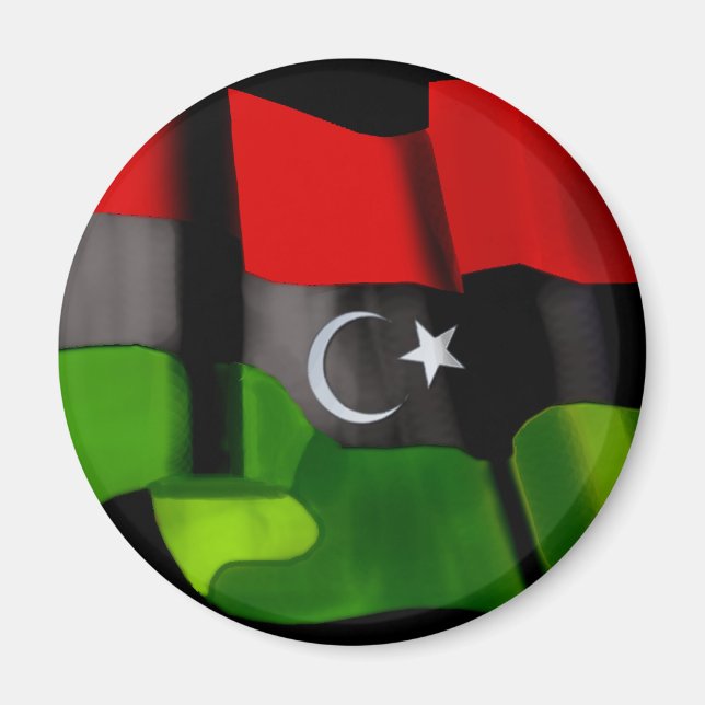 Libyens libyska flagga flagga för självständighets magnet (Framsidan)