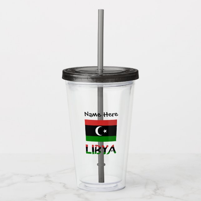 Libyens libyska Flagga Personlig Take Away Mugg (Framsida)