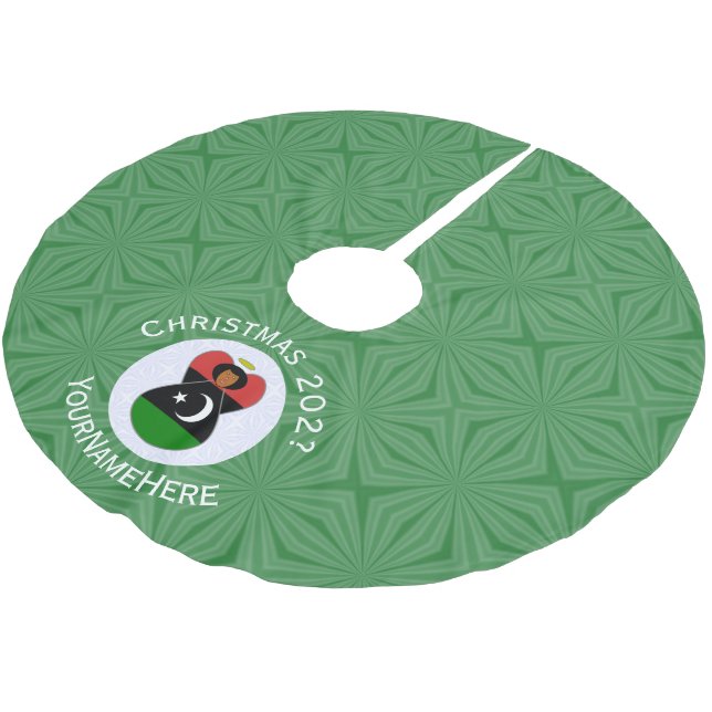 Libysk ängel julflagga Personlig  Julgransmatta Borstad Polyester (Vinklad)