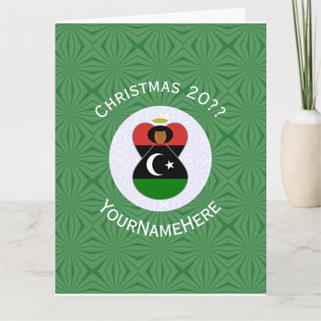 Libysk ängel julflagga Personlig  Kort (Framsida)