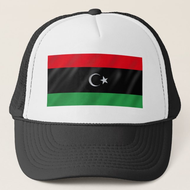 Libysk självständighetflagga - fri Libyen Truckerkeps (Framsida)