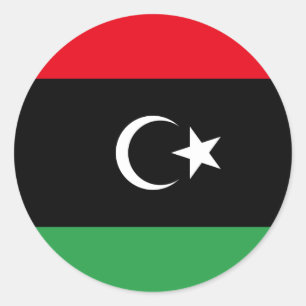 Libyska Flagga, Libyens Flagga Runt Klistermärke