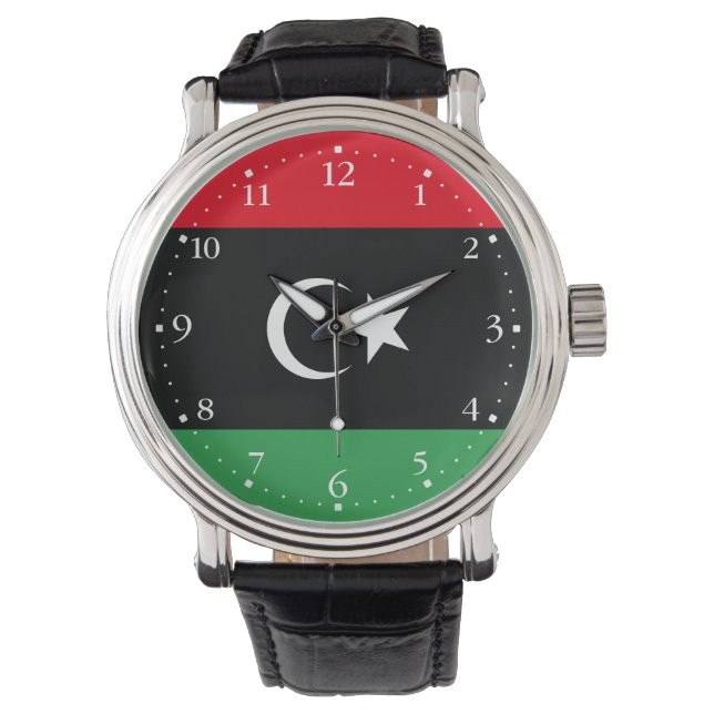 Libyska flaggan armbandsur (Framsida)