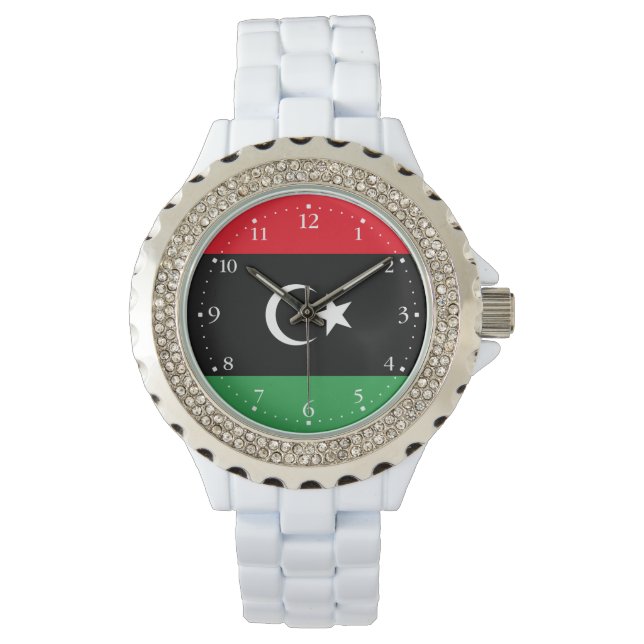 Libyska flaggan armbandsur (Framsida)