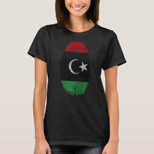Libyska flaggan fingeravtryck Det är i mitt DNA Pr T Shirt