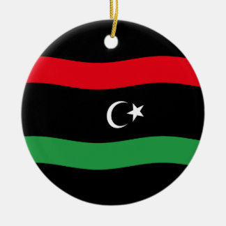 Libyska flaggan julgransprydnad keramik
