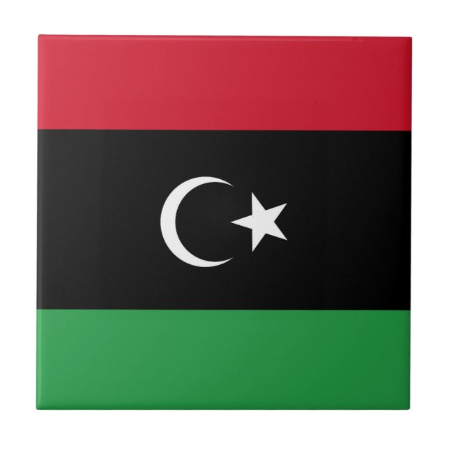 Libyska flaggan kakelplatta (Framsidan)