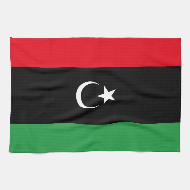 Libyska flaggan kökshandduk (Horisontell)