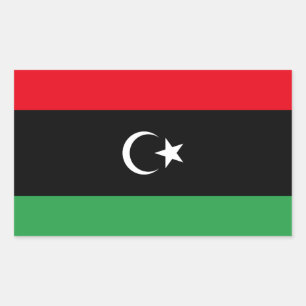 Libyska flaggan rektangulärt klistermärke