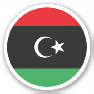 Libyska flaggan rund dekal