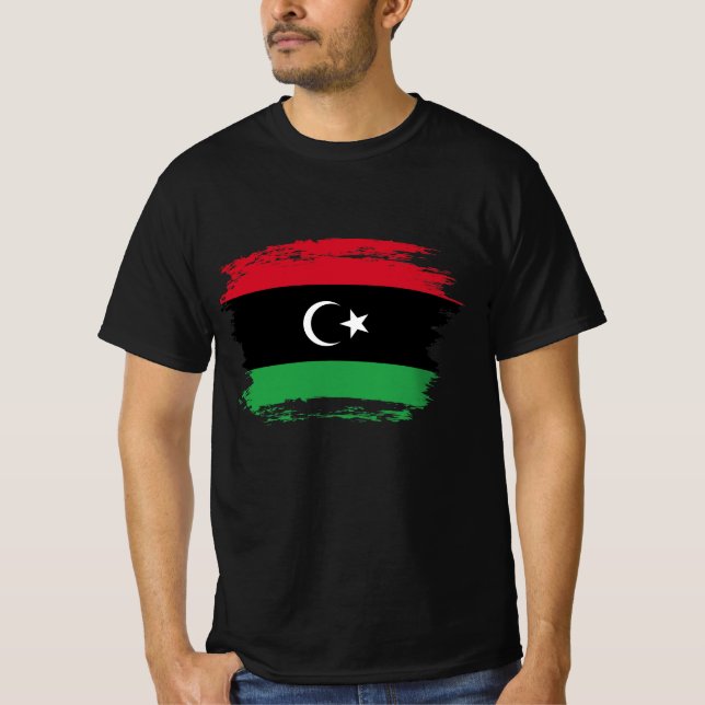 Libyska flaggan t shirt (Framsida)