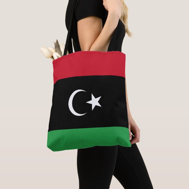 Libyska flaggan tygkasse (Närbild)