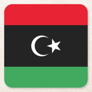 Libyska flaggan underlägg papper kvadrat