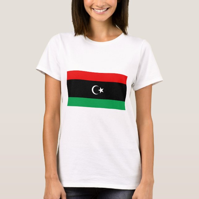 Libyska flaggan x karttröja t shirt (Framsida)