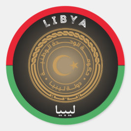 Libyska kulturarvsemblem runt klistermärke