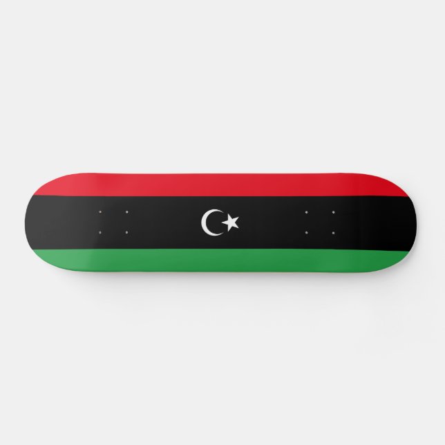 Libyska patriotiska flaggan mini skateboard bräda 18,5 cm (Horz)