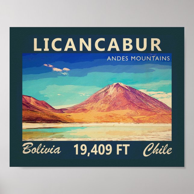 Licancabur South America Vintage Poster (Framsidan)
