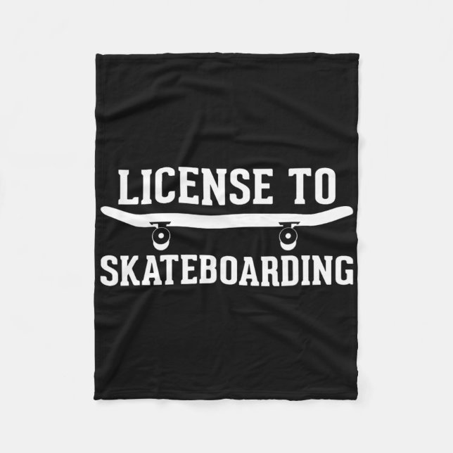 Licens att skateboard - Roligt skateboard Ska Fleecefilt (Framsidan)