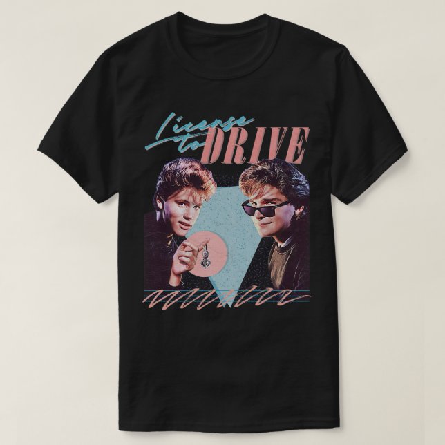 Licens för att köra Retro 80s Fläkt Design T Shirt (Design framsida)