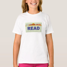 Licens för att läsa Coola Bookworm Slogan T Shirt