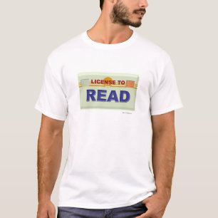 Licens för att läsa Coola Bookworm Slogan T Shirt