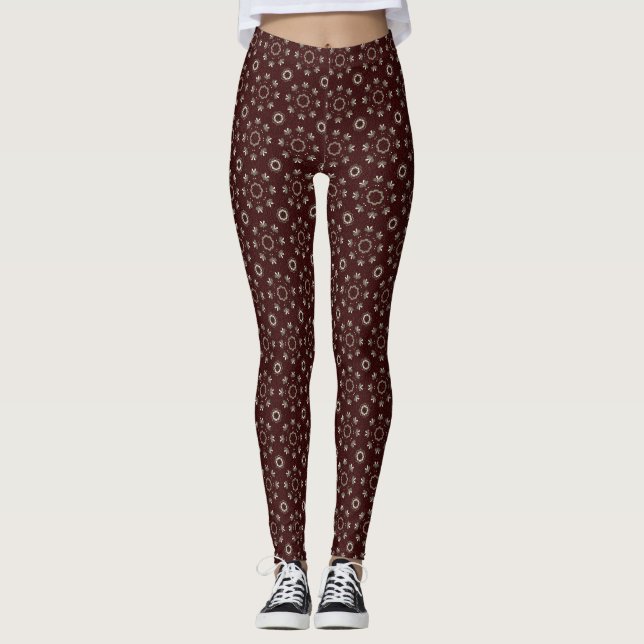 Licens för blommigt Kabul-kaffe Leggings (Framsida)