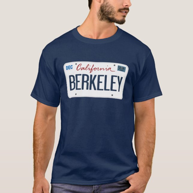 Licens Plate Berkeley California T Shirt (Framsida)
