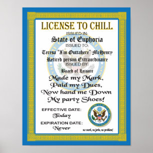 Licens till Chill Pension certifikat Poster
