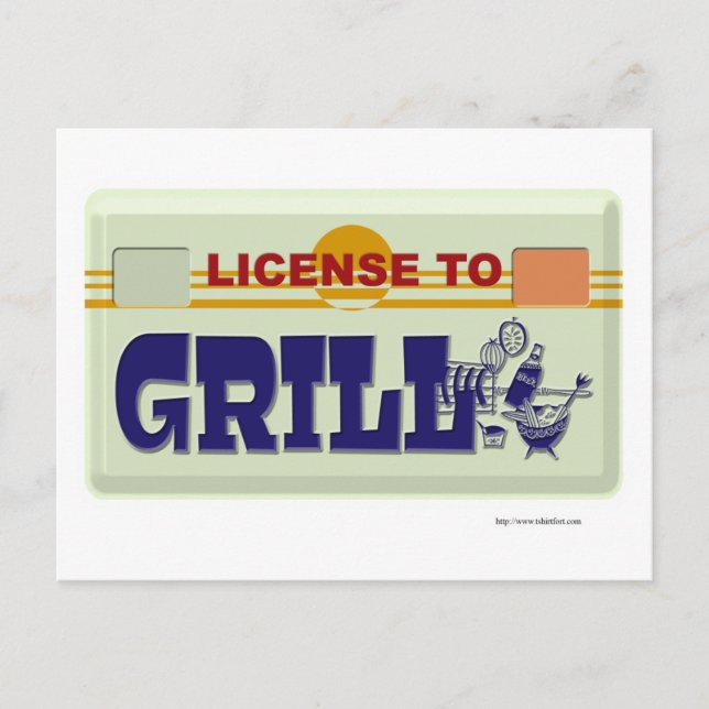 Licens till Grill Roligt BBQ Stil Slogan Vykort (Framsida)
