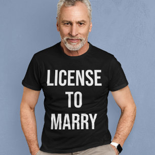 Licens till Marry Funny Bröllop Ordached Offician T Shirt