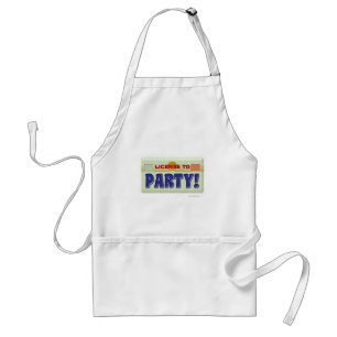 Licens till Party Illustrated Slogan Förkläde
