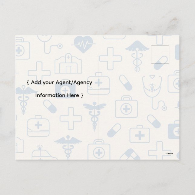 Licensed Insurance Agent Marketing Postcard – 2026 Helg Vykort (Baksida)
