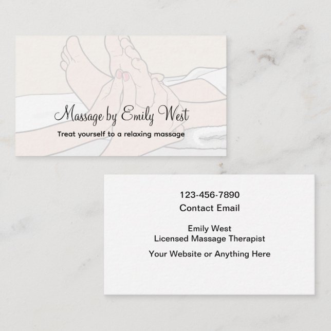 Licensed Massage Therapist Theme Business Cards Visitkort (Fram/baksida)