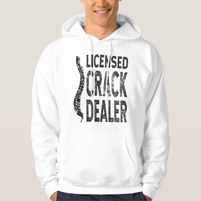 Licenserad sprickhandlare kiropraktikpresent, roli hoodie (Framsida)