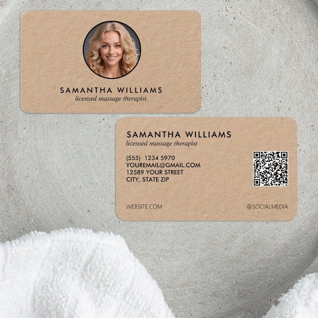 🪔 licensierad Anpassningsbar för massageterapi QR Visitkort (Skapare uppladdad)