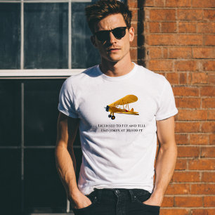 Licensierad att flyga och berätta skämt Rolig pilo T Shirt