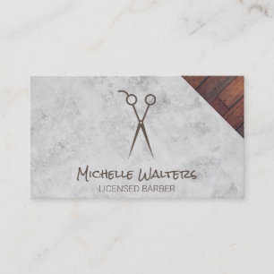 Licensierad Barber Blad Marble & Wood Visitkort