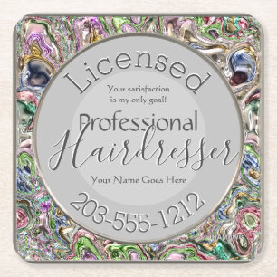 licensierad Hairdresser Advertising HAMbWG Underl Underlägg Papper Kvadrat