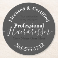 licensierad Hairdresser Advertising HAMbWG Underlä Underlägg Papper Rund