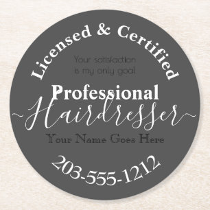 licensierad Hairdresser Advertising HAMbWG Underlä Underlägg Papper Rund