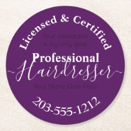 licensierad Hairdresser Advertising HAMbWG Underlä Underlägg Papper Rund