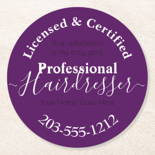 licensierad Hairdresser Advertising HAMbWG Underlä Underlägg Papper Rund