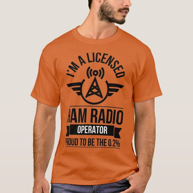 Licensierad ham Radio Operator 02 T Shirt (Framsida)