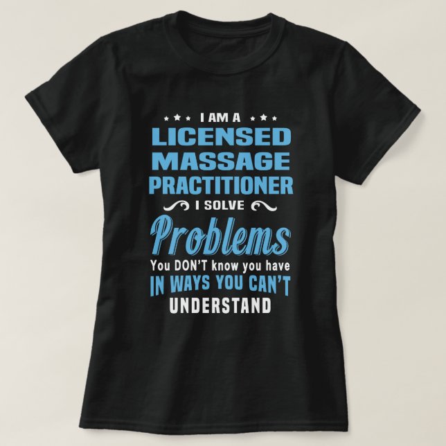 Licensierad massageadministratör t shirt (Design framsida)