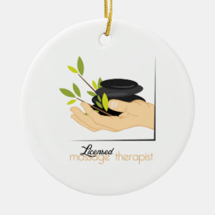 Licensierad massageterapeut julgransprydnad keramik