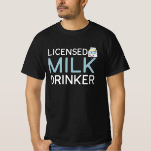 Licensierad Mjölk Drinker, Breakfast Cute Mjölk Bo T Shirt