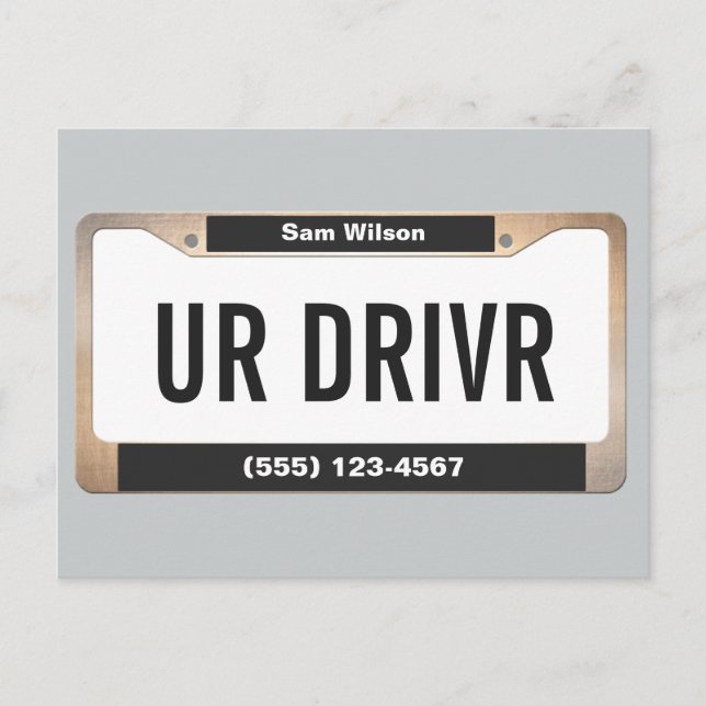 Licensierad plattform för Taxi CAB-servicekort Vykort (Framsida)