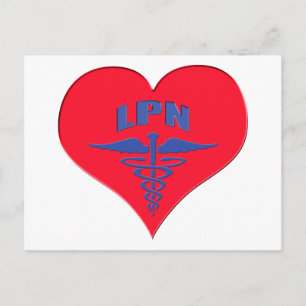 Licensierad praktisk närhet (LPN Caduceus Heart) Vykort