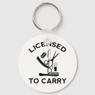 Licensierad till Carry Barber Hairdresser Nyckelring