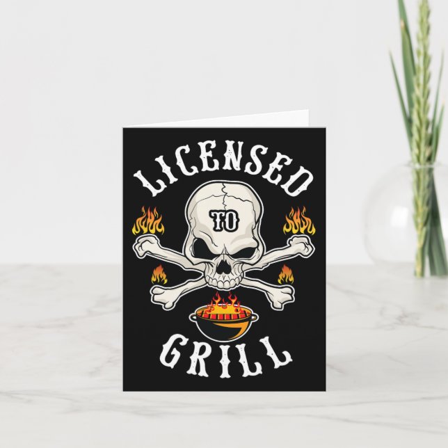 Licensierad till Grill Bbq Gift För manar för Fars Kort (Framsida)